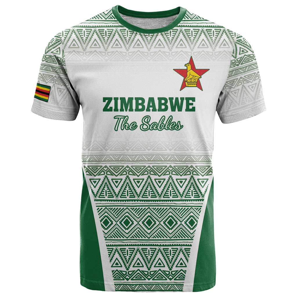 Custom Zimbabwe Rugby T-Shirt Sables African Patterns Graphic Tee