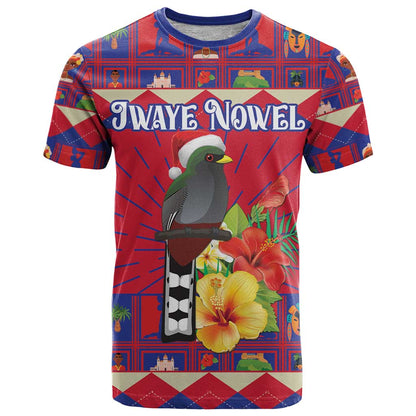 Personalized Haiti Jwaye Nowel T-Shirt Hispaniolan Trogon With Hibiscus Flowers Graphic Tee