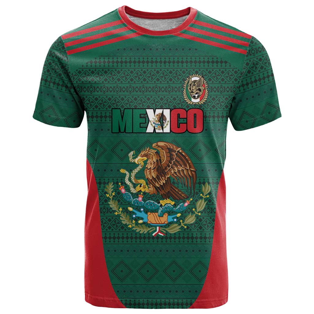 Custom Mexico Football T-Shirt Aztec Eagle Spirit Graphic Tee