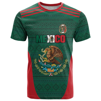 Custom Mexico Football T-Shirt Aztec Eagle Spirit Graphic Tee