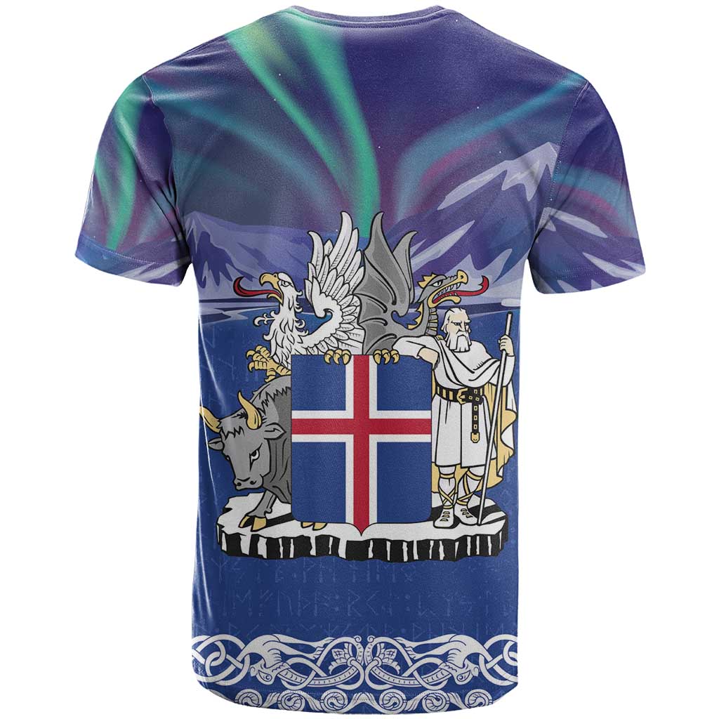 Iceland T-Shirt Icelandic Landscape Northern Lights Graphic Tee