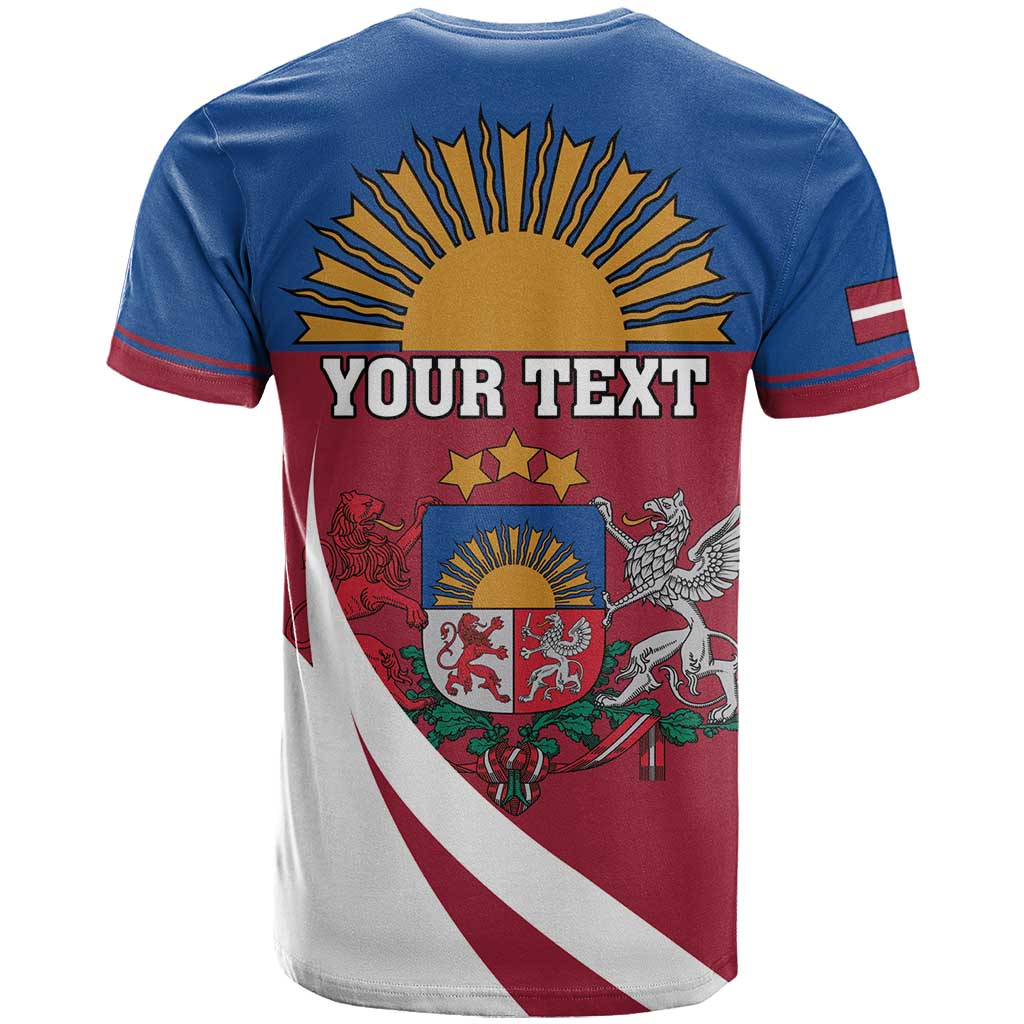 Personalized Latvia T-Shirt White Wagtail Dievs Sveti Latviju Graphic Tee