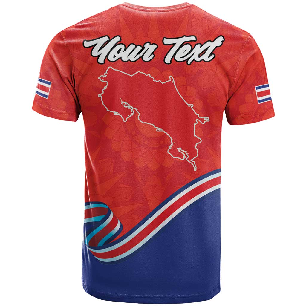 Personalized Costa Rica Independence Day Since 1821 T-Shirt Folk Dancer with Folk Art Pattern Graphic Tee