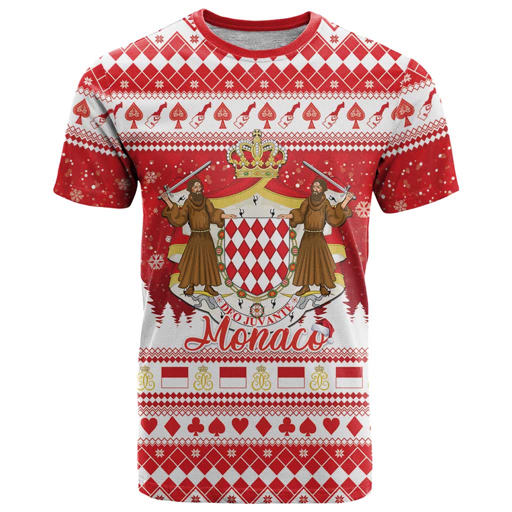 Monaco Christmas T-Shirt Joyeux Noel Coat Of Arms Graphic Tee