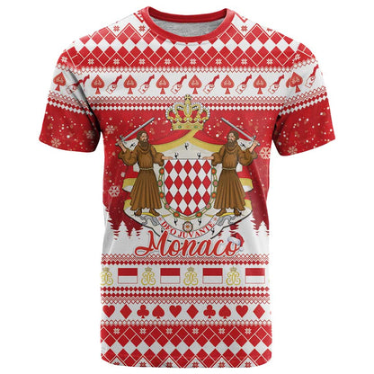 Monaco Christmas T-Shirt Joyeux Noel Coat Of Arms Graphic Tee