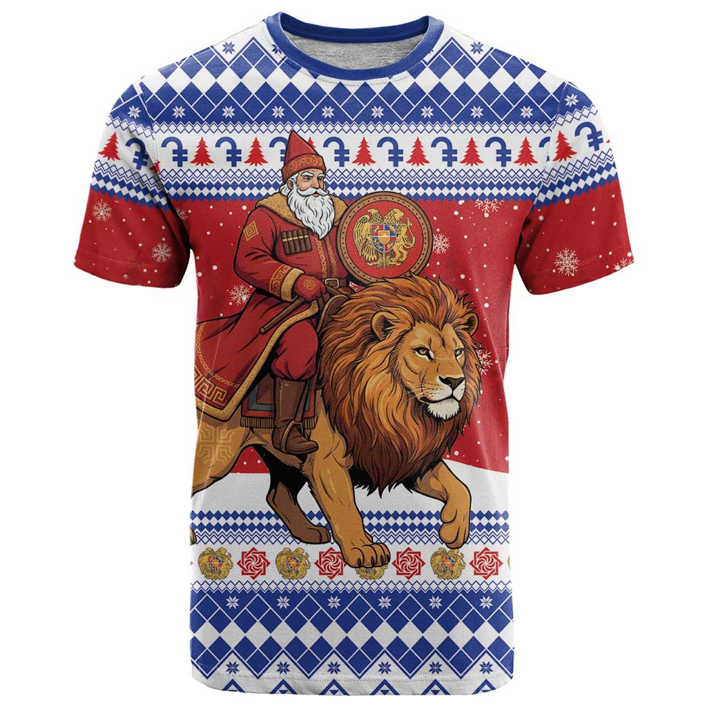 Armenia Christmas T-Shirt Santa Riding Lion Graphic Tee