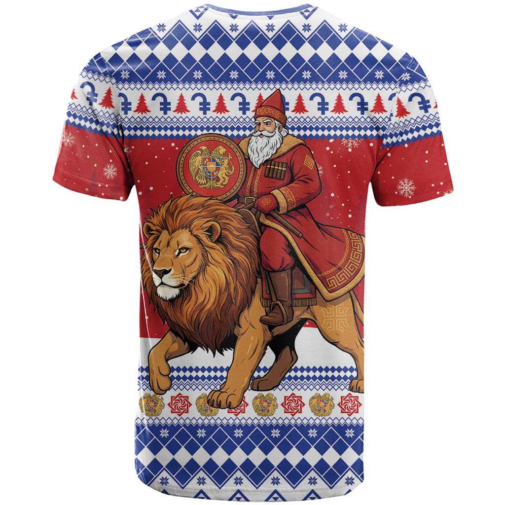 Armenia Christmas T-Shirt Santa Riding Lion Graphic Tee