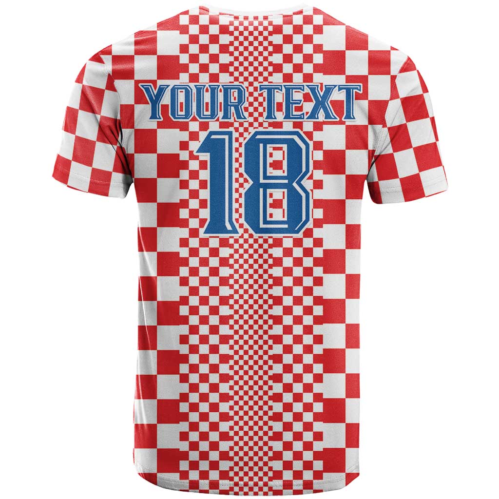 Custom Croatia Football T-Shirt Vatreni Hrvatska Sporty Style Graphic Tee