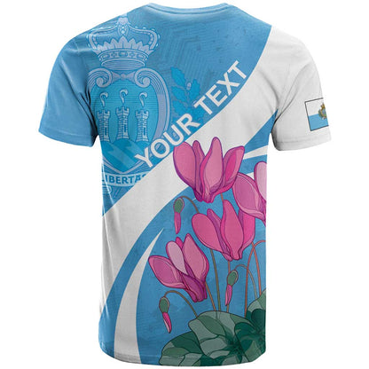 Personalized San Marino T-Shirt Libertas Cyclamen Flowers Graphic Tee