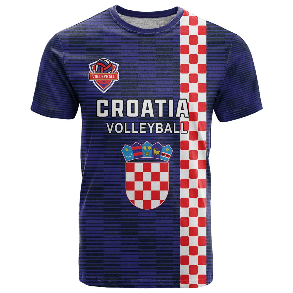 Custom Croatia Volleyball T-Shirt Go Champions Sahovnica Graphic Tee