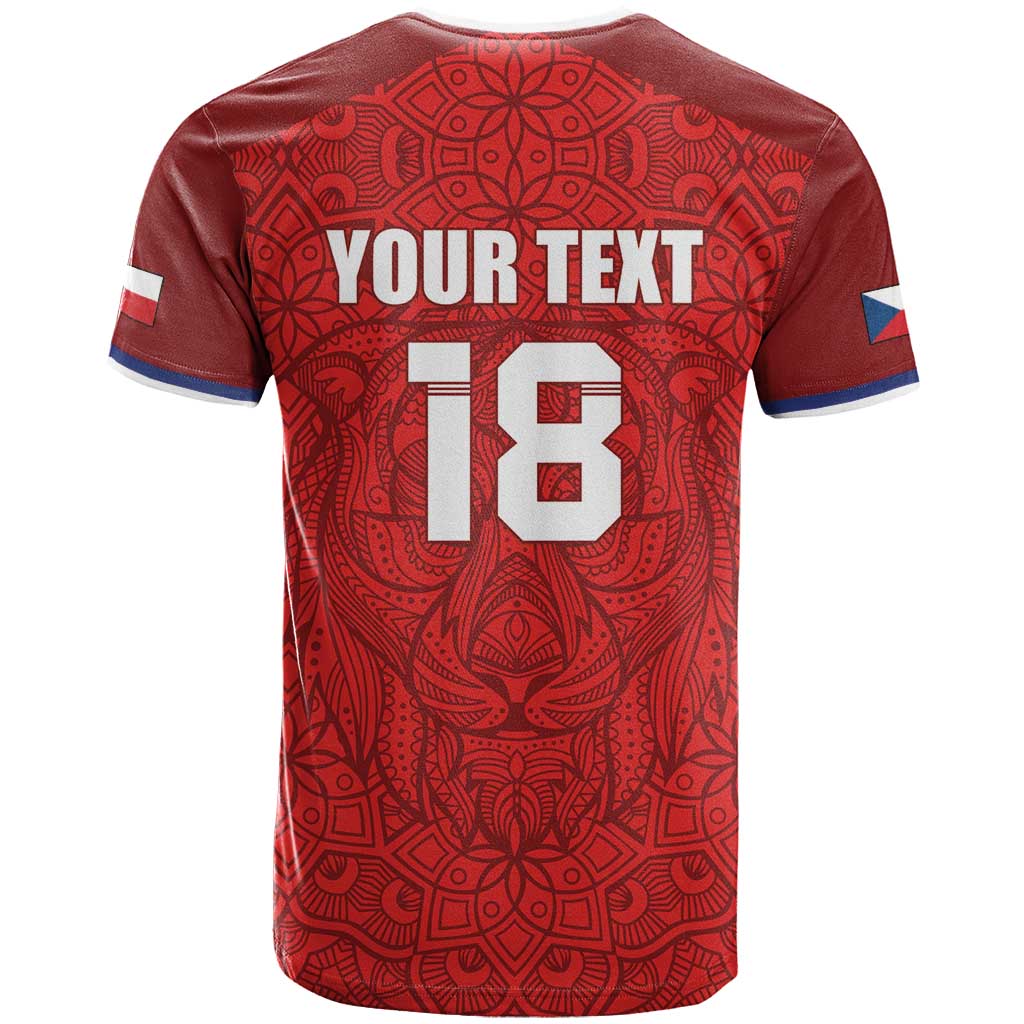 Custom Czech Republic Football Red Version T-Shirt Go Champion Sporty Style Graphic Tee