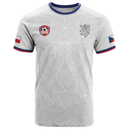 Custom Czech Republic Football White Version T-Shirt Go Champion Sporty Style Graphic Tee