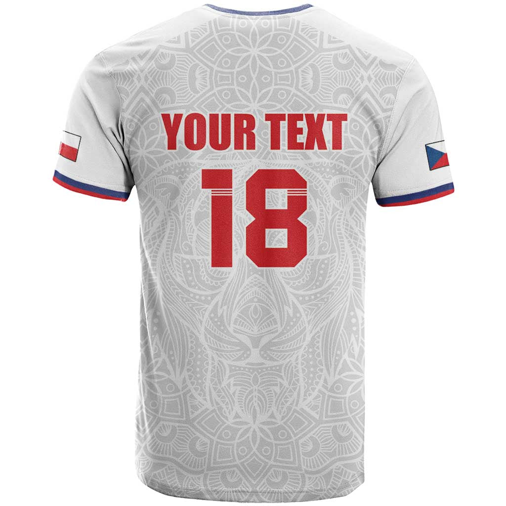 Custom Czech Republic Football White Version T-Shirt Go Champion Sporty Style Graphic Tee