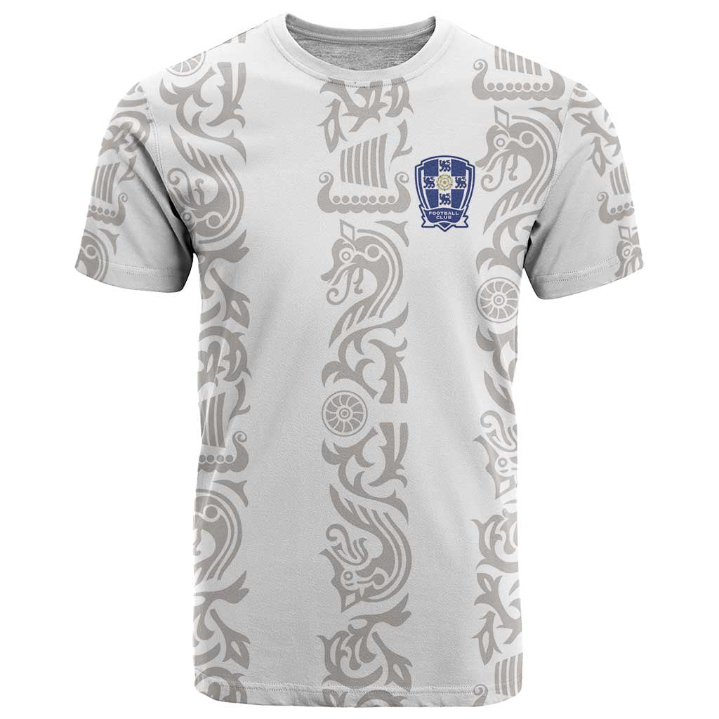 Custom York Minstrel Spirit T-Shirt Norse Viking Pattern White Version Graphic Tee