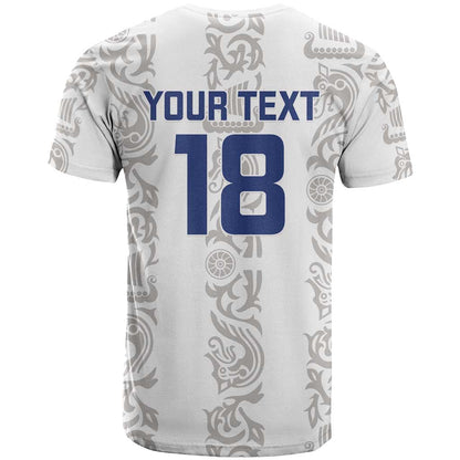 Custom York Minstrel Spirit T-Shirt Norse Viking Pattern White Version Graphic Tee