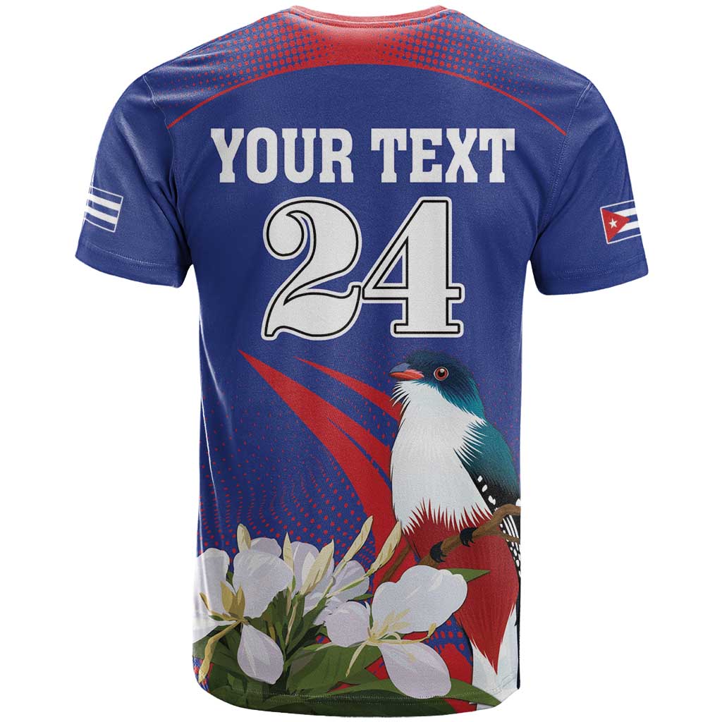 Custom Cuba Independence Day 1868 T-Shirt Tocororo With White Mariposa Graphic Tee