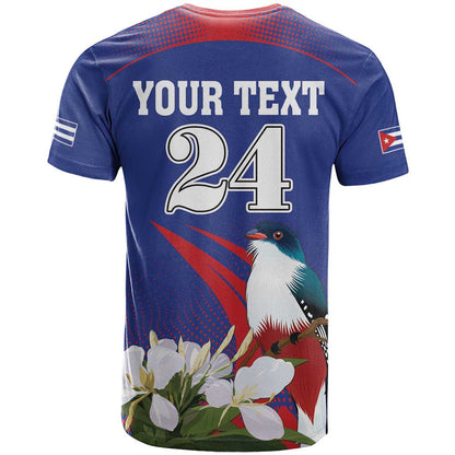 Custom Cuba Independence Day 1868 T-Shirt Tocororo With White Mariposa Graphic Tee
