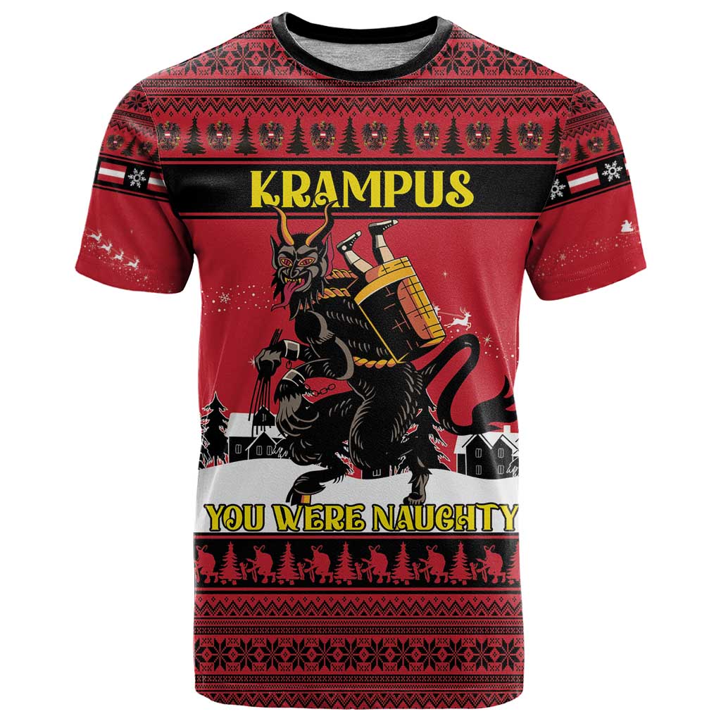 Austria Christmas T-Shirt Krampus You Were Naughty Graphic Tee
