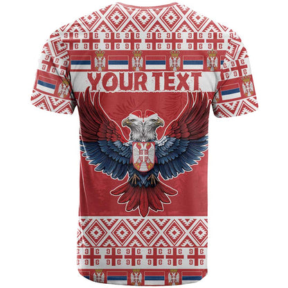 Personalized Serbia Christmas T-Shirt Double-Headed Eagle - Red Version Graphic Tee