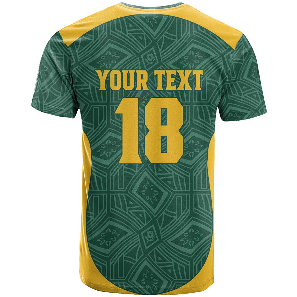 Custom South Africa Soccer T-Shirt Bafana Bafana Spirit African Pattern Graphic Tee