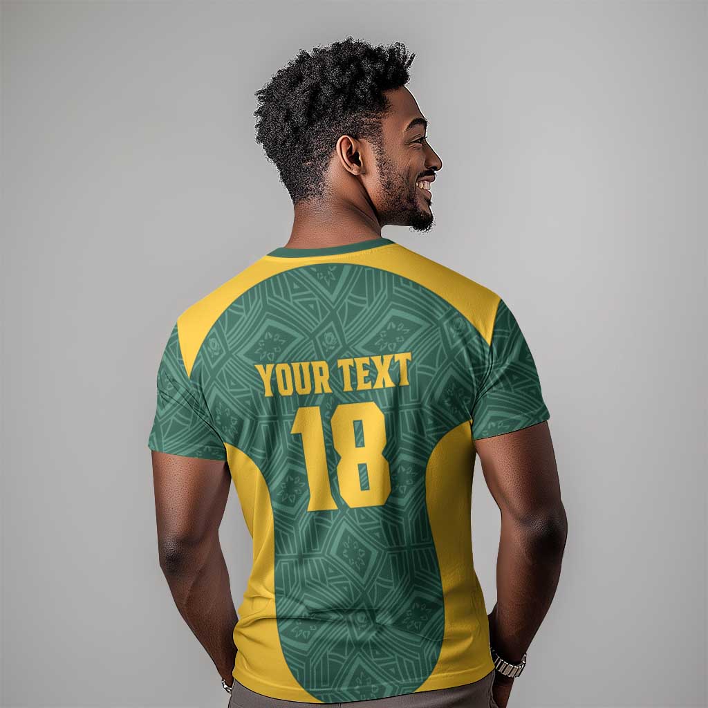 Custom South Africa Soccer T-Shirt Bafana Bafana Spirit African Pattern Graphic Tee