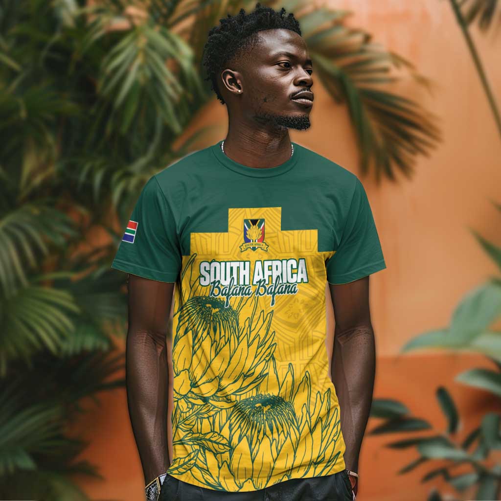 Custom South Africa Soccer T-Shirt From Protea Roots We Rise Graphic Tee