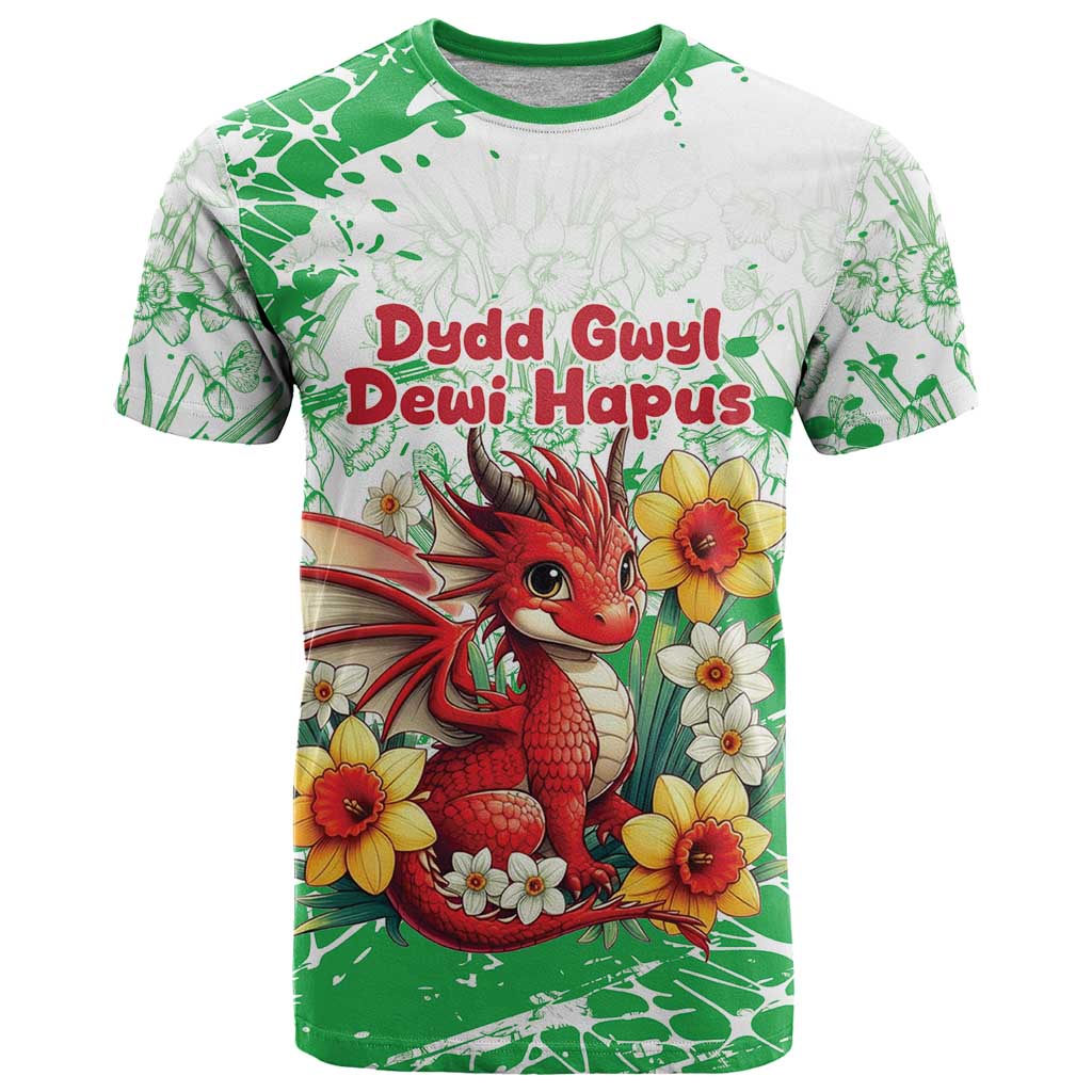 Wales Saint Davids Day Personalized T-Shirt Funny Welsh Dragon Daffodil Graphic Tee