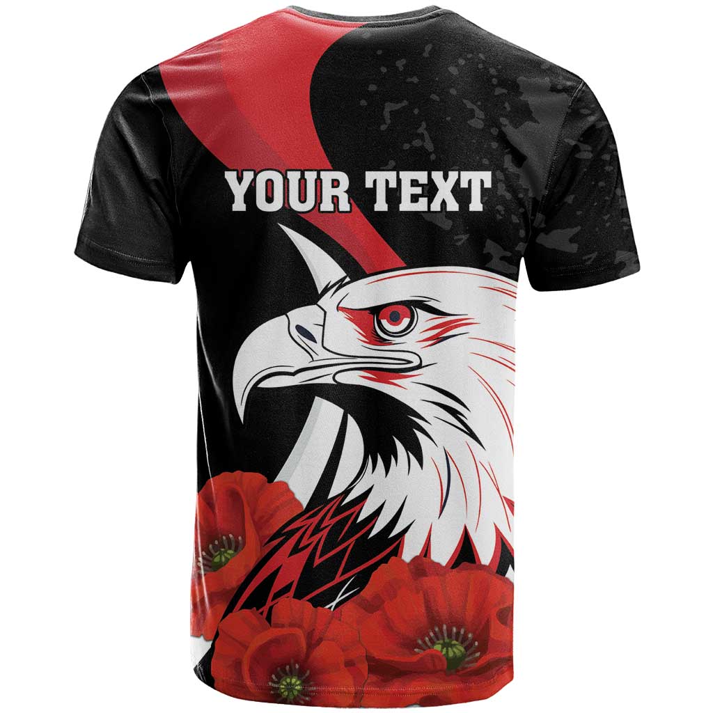 Personalized Poland Eagle T-Shirt Rzeczpospolita Polska Poppy Flower Graphic Tee