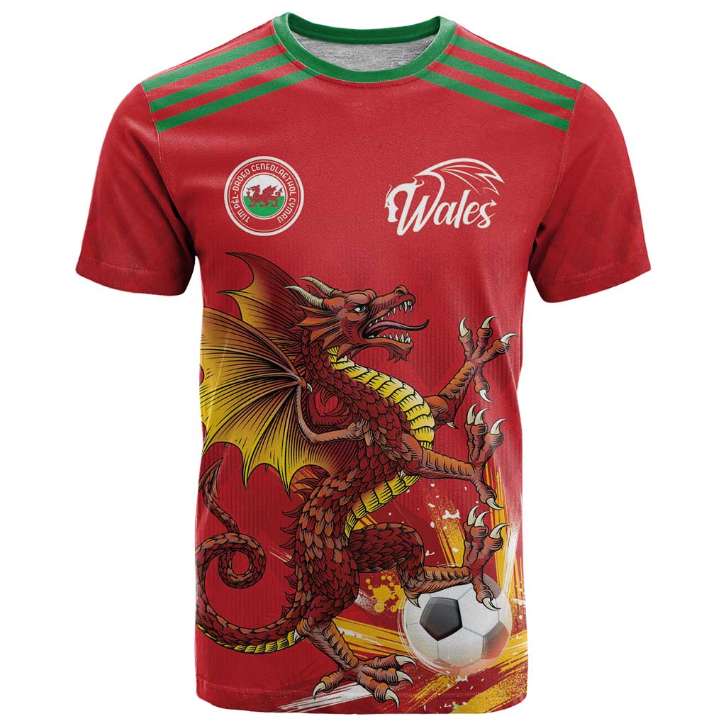 Custom Wales Football T-Shirt Y Ddraig Goch Ddyry Cychwyn Graphic Tee
