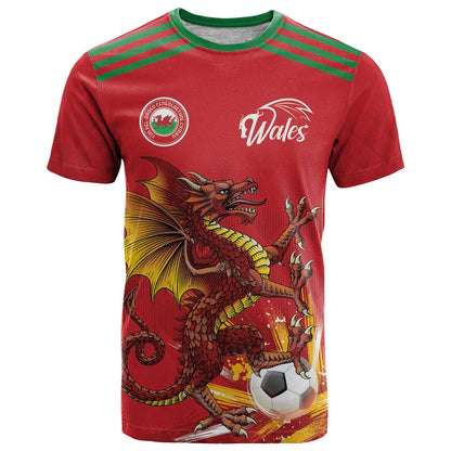 Custom Wales Football T-Shirt Y Ddraig Goch Ddyry Cychwyn Graphic Tee