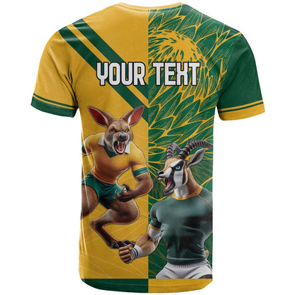 Personalized Rugby South Africa Australia T-Shirt Springboks Wallabies Mascot Go Champions Graphic Tee