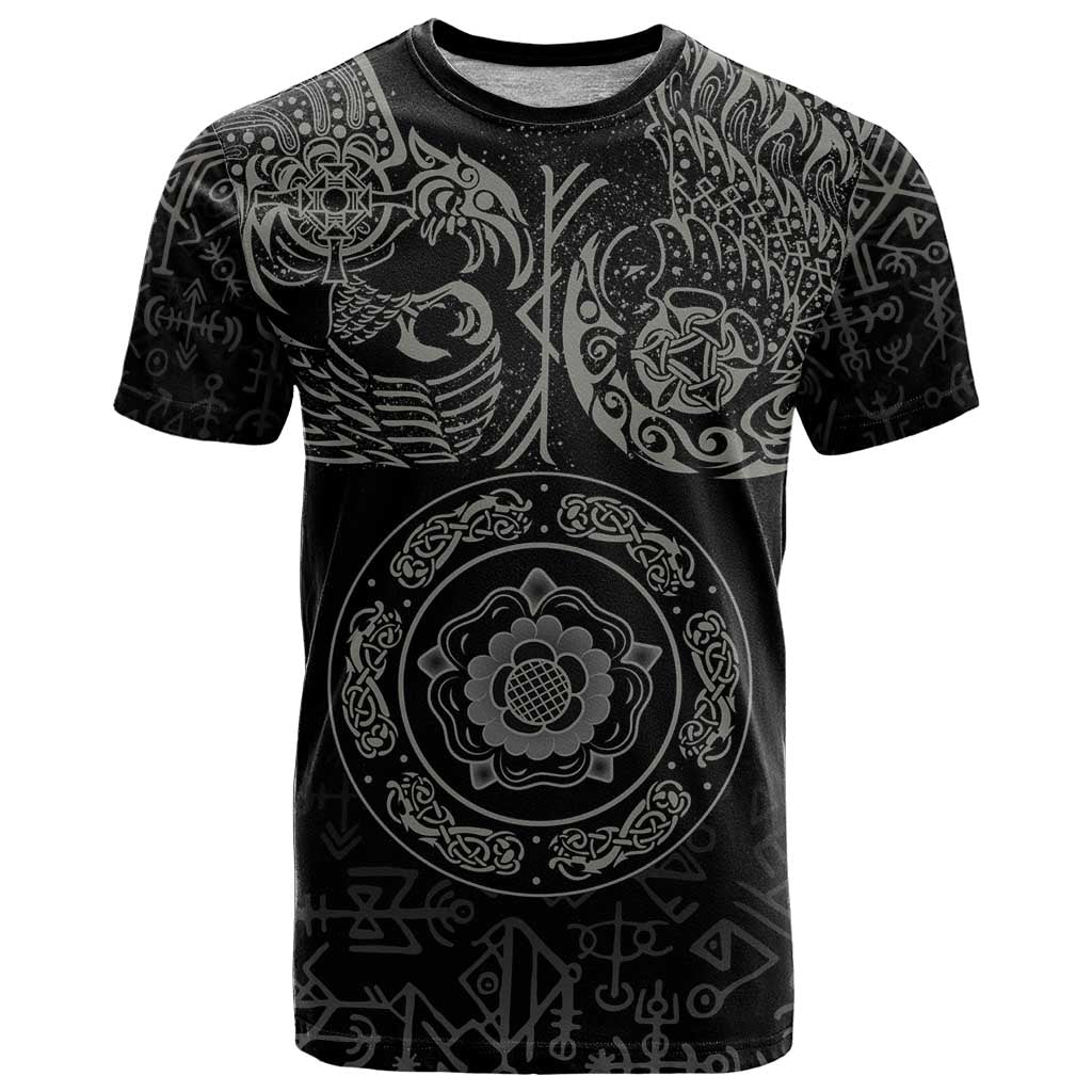 Viking Pride of Yorkshire T-Shirt Black Odins Ravens Nordic Graphic Tee