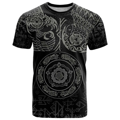 Viking Pride of Yorkshire T-Shirt Black Odins Ravens Nordic Graphic Tee