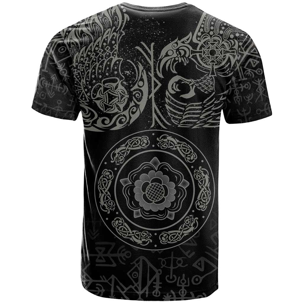 Viking Pride of Yorkshire T-Shirt Black Odins Ravens Nordic Graphic Tee