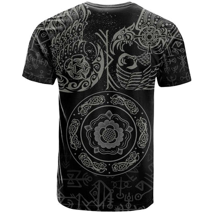 Viking Pride of Yorkshire T-Shirt Black Odins Ravens Nordic Graphic Tee