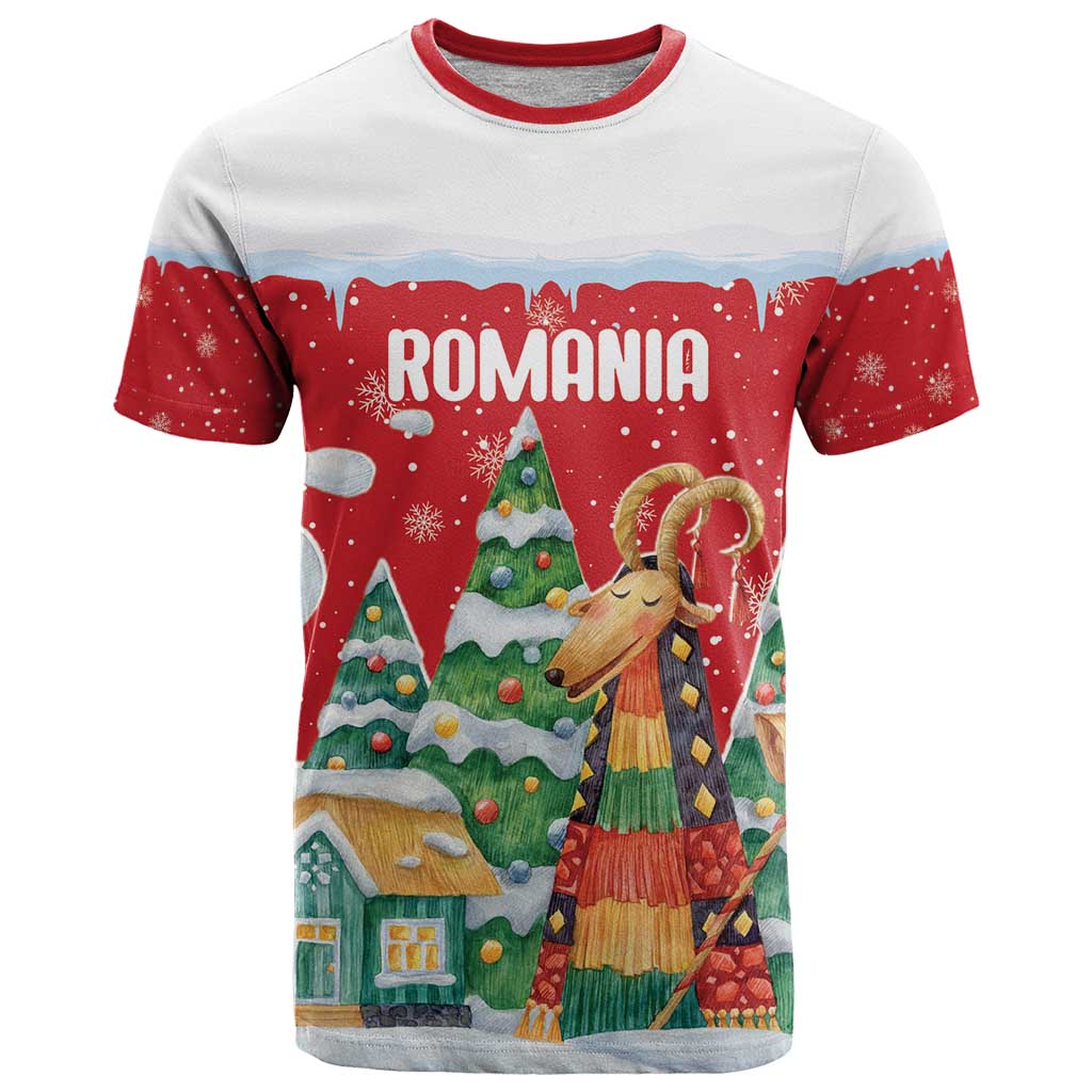 Romania Christmas Personalized T-Shirt Romanian Folklore Capra Goat Graphic Tee