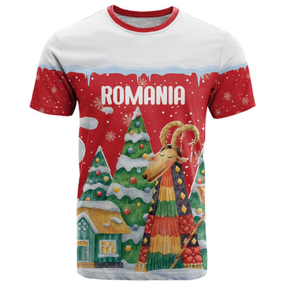 Romania Christmas Personalized T-Shirt Romanian Folklore Capra Goat Graphic Tee