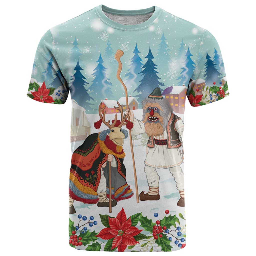 Romania Christmas T-Shirt Romanian Folklore Traditional Christmas Mask Graphic Tee