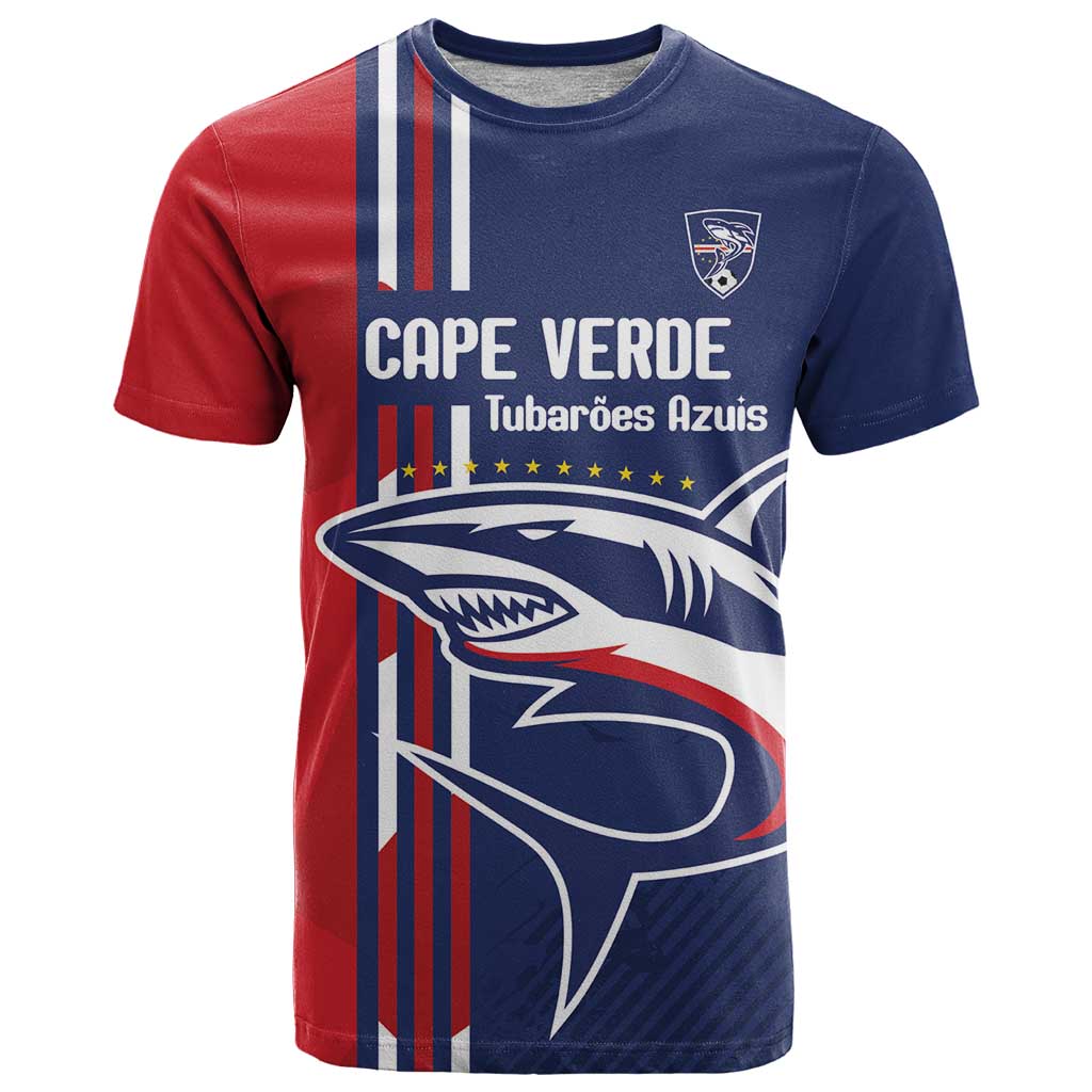 Cape Verde Football Custom T-Shirt Tubaroes Azuis Pride Graphic Tee