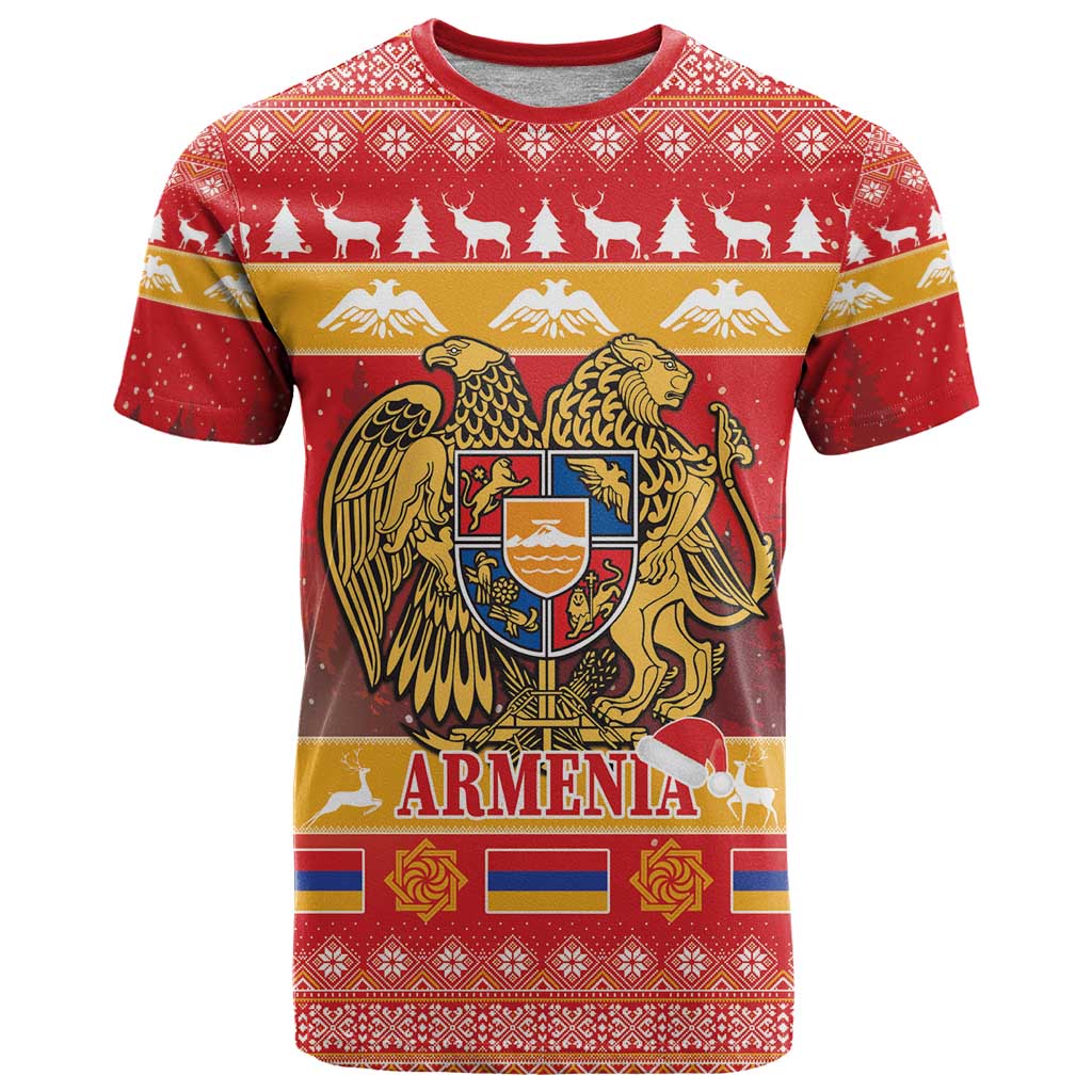 Armenia Christmas T-Shirt Coat Of Arms With Arevakhach Graphic Tee