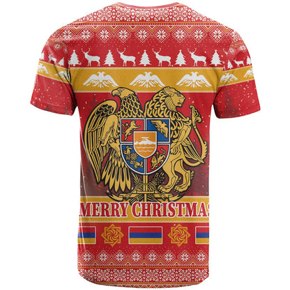 Armenia Christmas T-Shirt Coat Of Arms With Arevakhach Graphic Tee