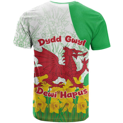 Saint Davids Day Welsh Dragon T-Shirt Dydd Gwyl Dewi Hapus Graphic Tee