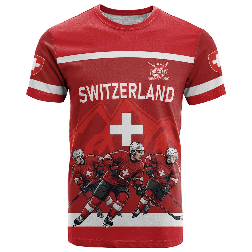 Custom Switzerland Ice Hockey T-Shirt La Nati World Glory Graphic Tee