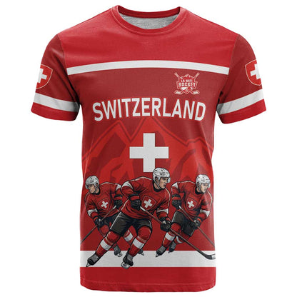 Custom Switzerland Ice Hockey T-Shirt La Nati World Glory Graphic Tee