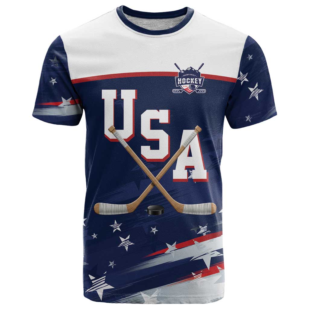 Custom USA Ice Hockey T-Shirt American Power 2026 Graphic Tee