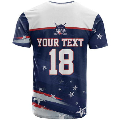 Custom USA Ice Hockey T-Shirt American Power 2026 Graphic Tee