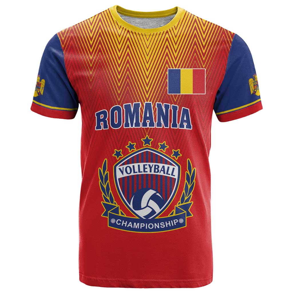 Custom Romania Volleyball T-Shirt Sporty Style Graphic Tee