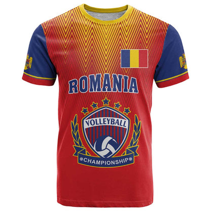 Custom Romania Volleyball T-Shirt Sporty Style Graphic Tee
