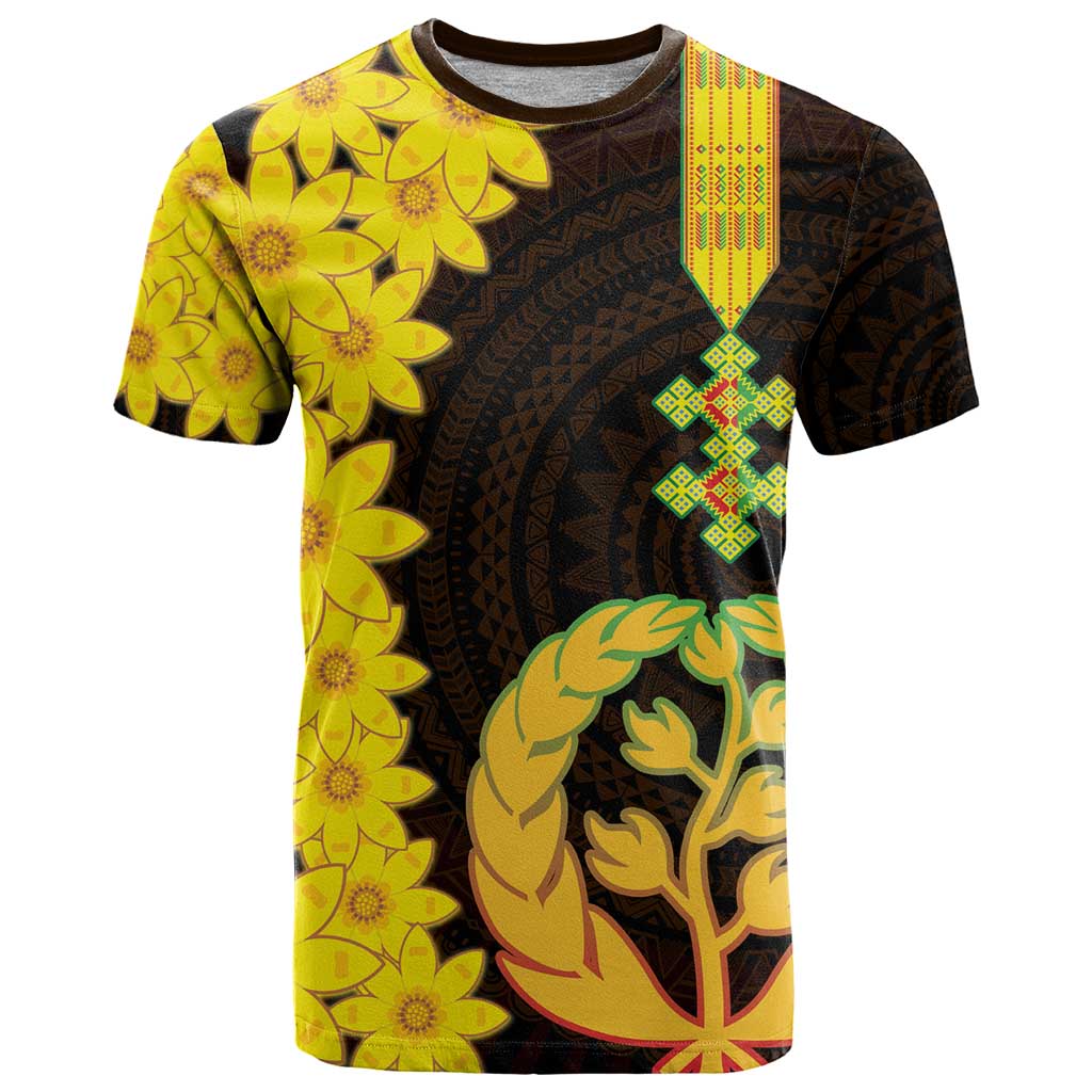 Enkutatash Eritrea New Year T-Shirt With Coat Of Arms Graphic Tee