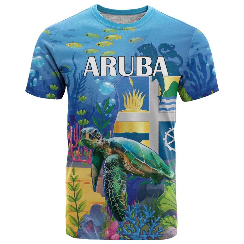 Aruba Sea Turtle T-Shirt Underwater Landscape Graphic Tee